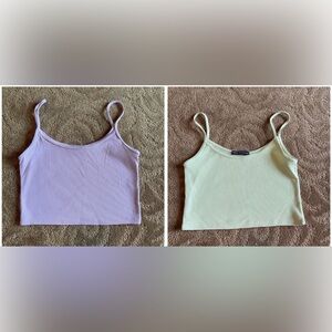 2 Brandy Melville light green & purple tanks